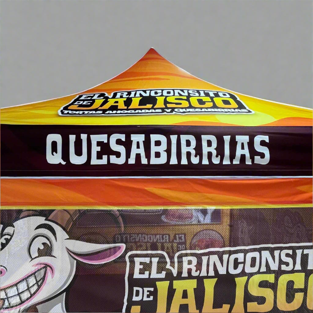 10x10 pop-up tent with mesh wall and service windows