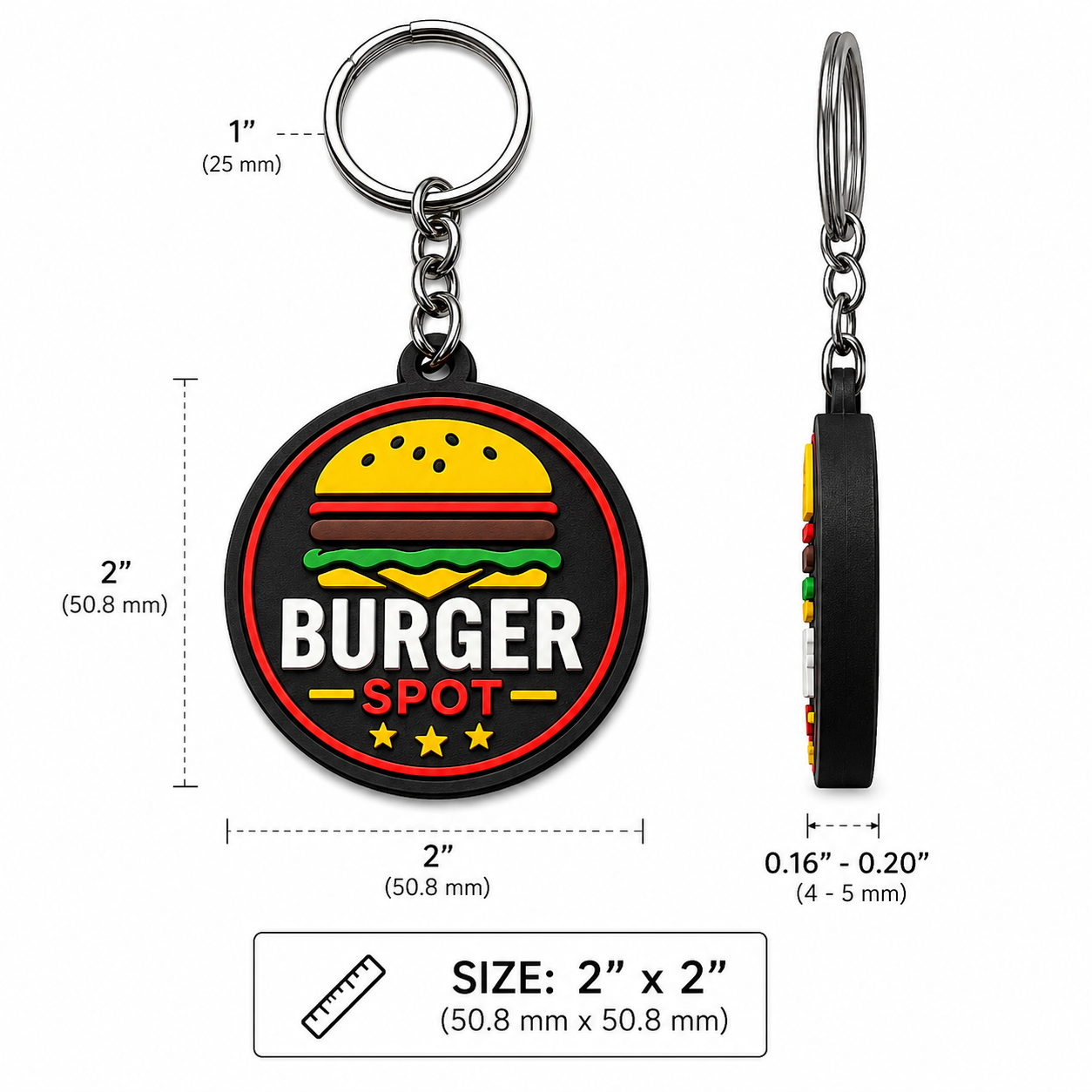 Custom 3D Printed Logo Keychains