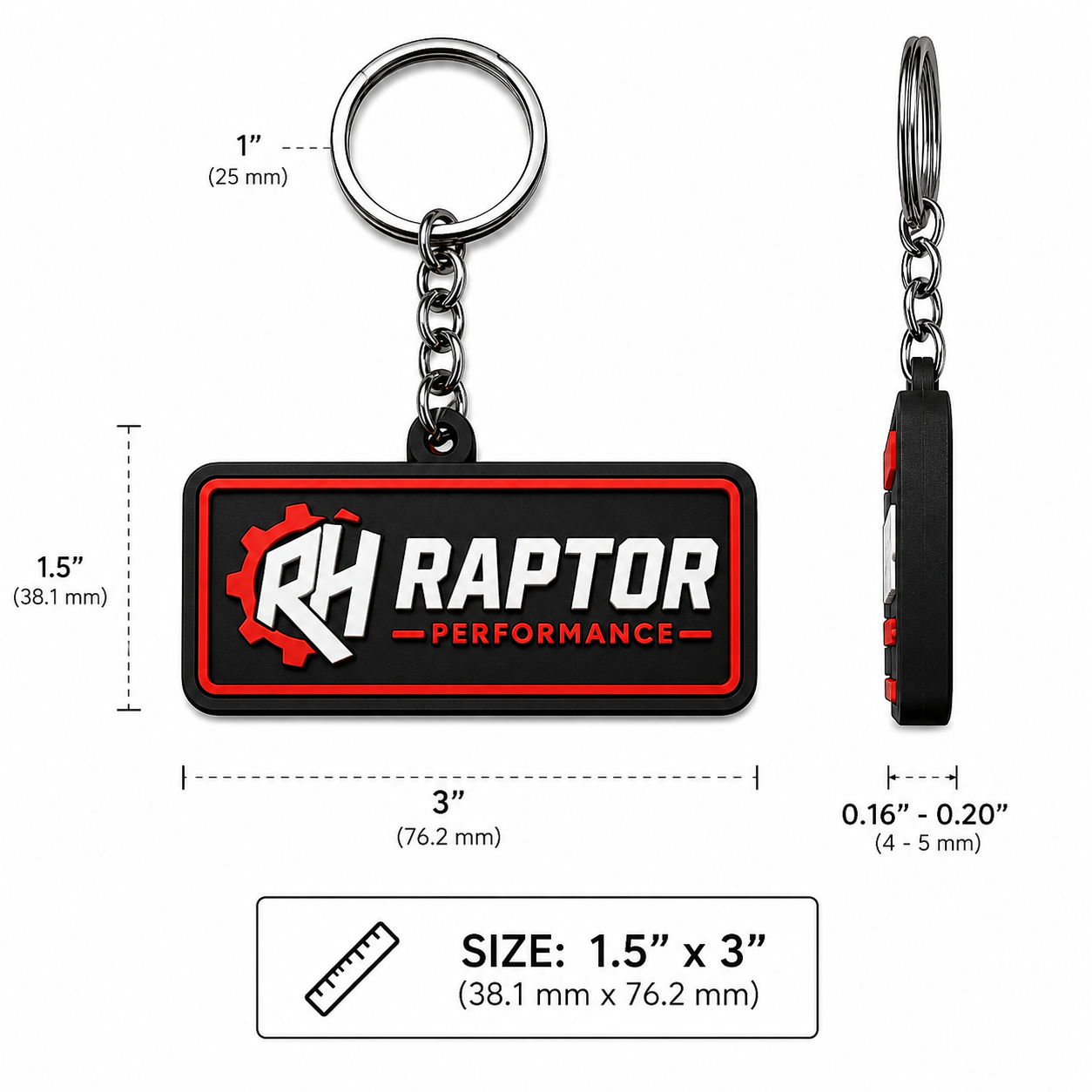 Custom 3D Printed Logo Keychains